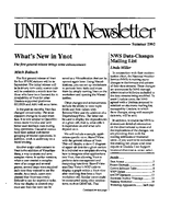 UNIDATA Newsletter Summer 1992