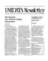 UNIDATA Newsletter Fall 1992