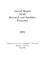 1971 Annual Report NCAR Research and Facilities Programs