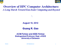 Overview of HPC computer architecture: A long march toward exa-scale computing and beyond