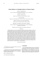 Climate influences on meningitis incidence in northwest Nigeria