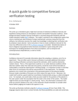 A quick guide to competitive forecast verification testing