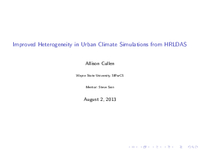Improved heterogeneity in urban climate simulations from HRLDAS [presentation]
