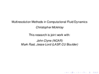 Multiresolution methods in computational fluid dynamics [presentation]